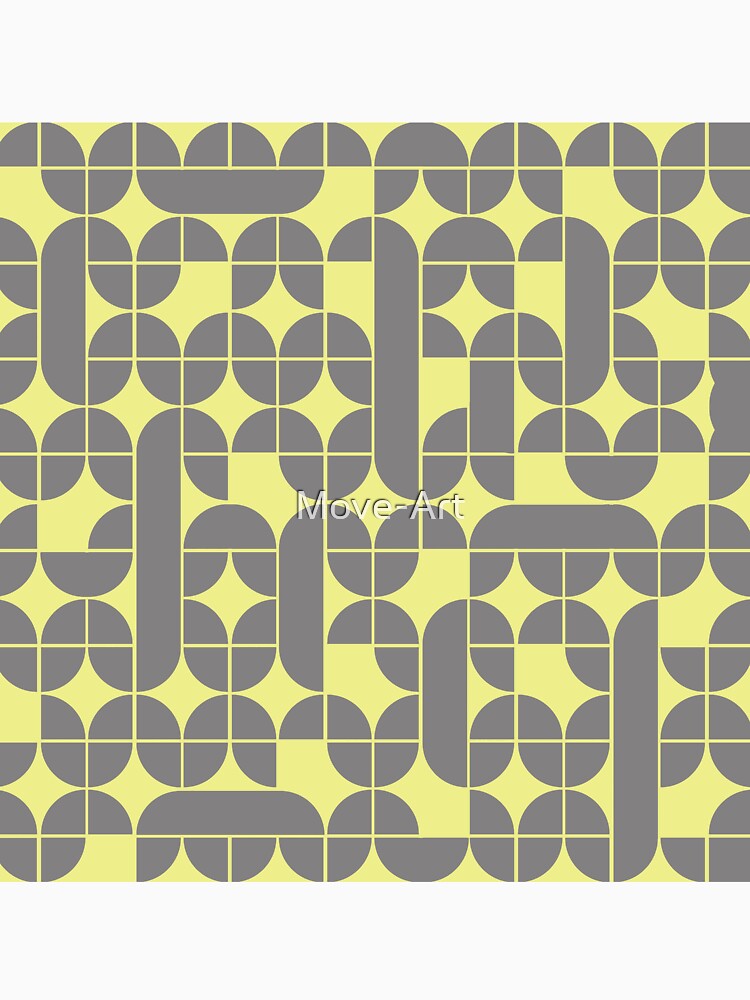 Semicircles Vintage Mid Century Revival gray - yellow by Move-Art