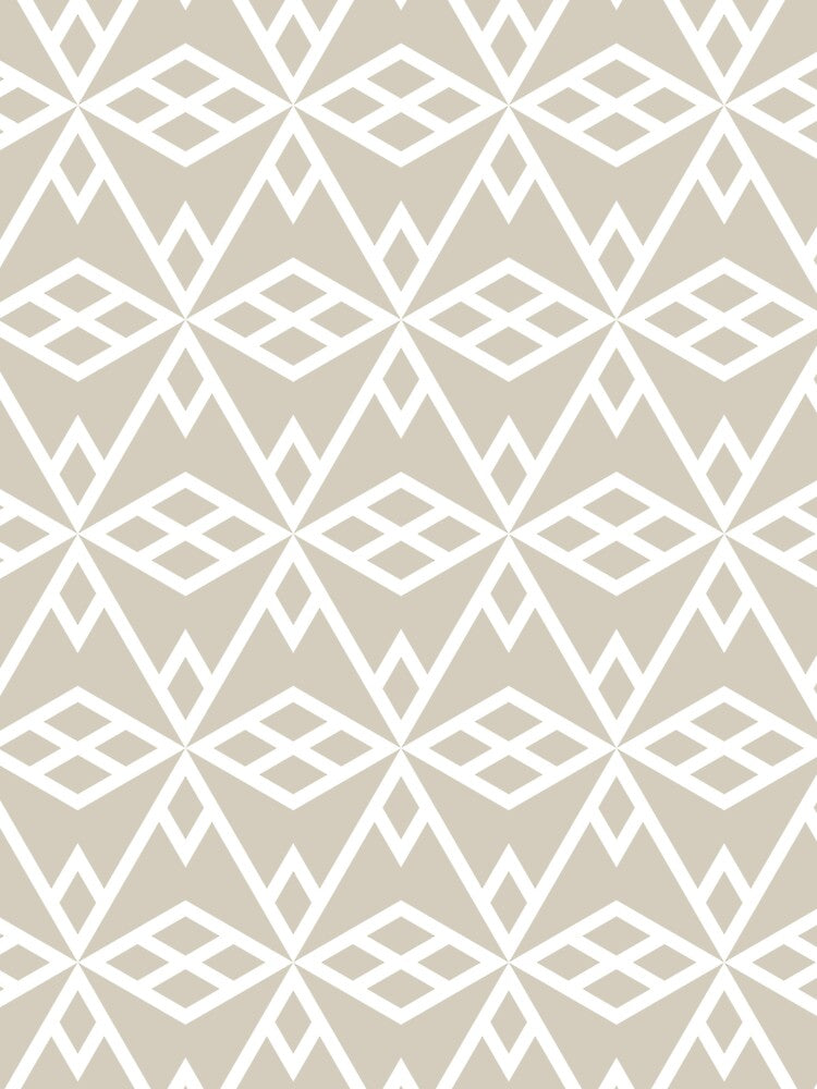 Beige and White Diamond Line Shape Pattern Pairs DE 2022 Trending Color Bay Salt DET642 by ColorOfTheYears