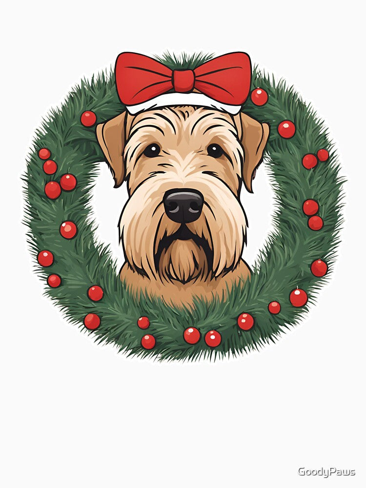Jolly Christmas - Soft Coated Wheaten Terrier Nose Edition by GoodyPaws Unisex , , , Long Sleeve Tee