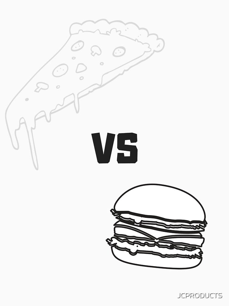 PIZZA V BURGER BW by PrairieRidgeDesigns Unisex , , , Long Sleeve Tee