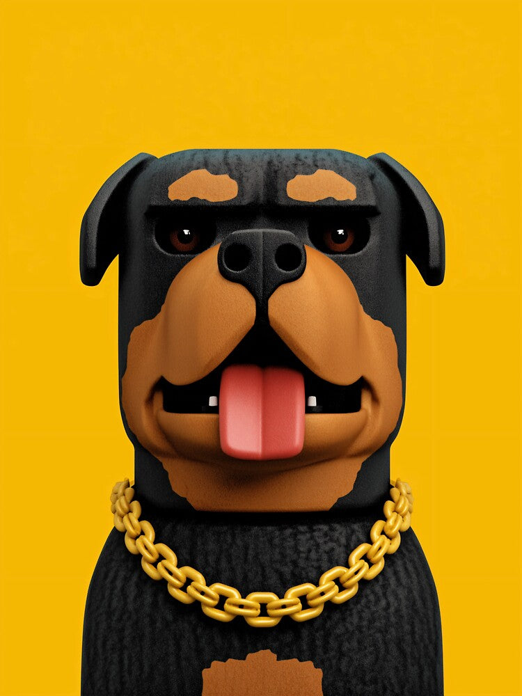 Stylish Rottweiler Figurine by lautir Unisex , , , Long Sleeve Tee