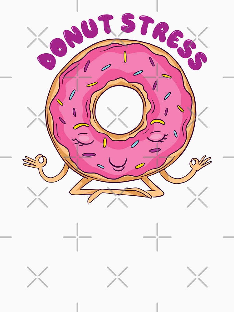 Donut Stress Pink Doughnut Yoga with Sprinkles by MadMando Unisex , , , Long Sleeve Tee
