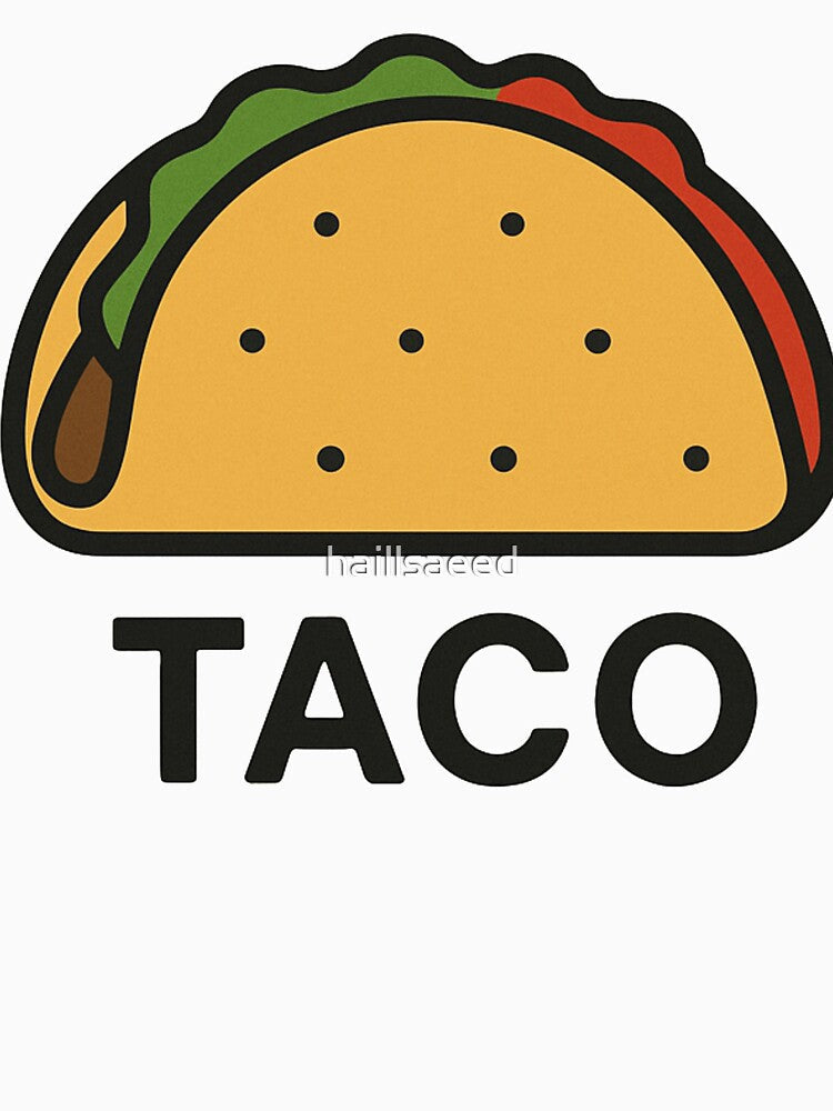 Minimal Taco Line Art | Funny Cute Taco Shirt by Dokak Shop Unisex , , , Long Sleeve Tee