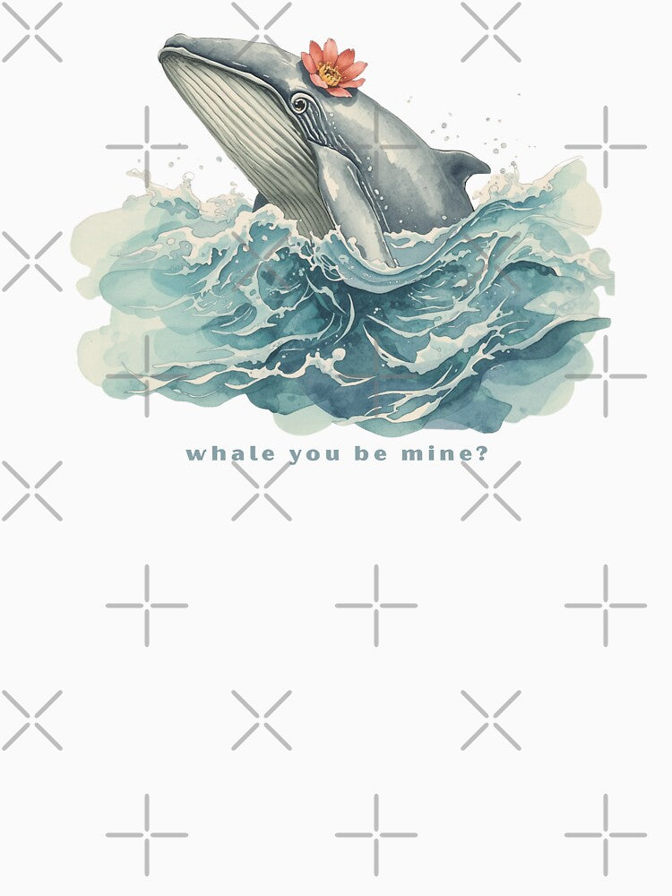 Whale You Be Mine? - Cute Pun | TeeHee Puns Funny Design by TeeHee Puns Unisex , , , Long Sleeve Tee