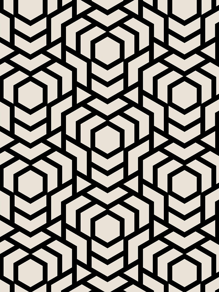 Black and Beige Tessellation Line Pattern 38 Pairs DE 2022 Popular Color Crisp Muslin DE6212 by ColorOfTheYears