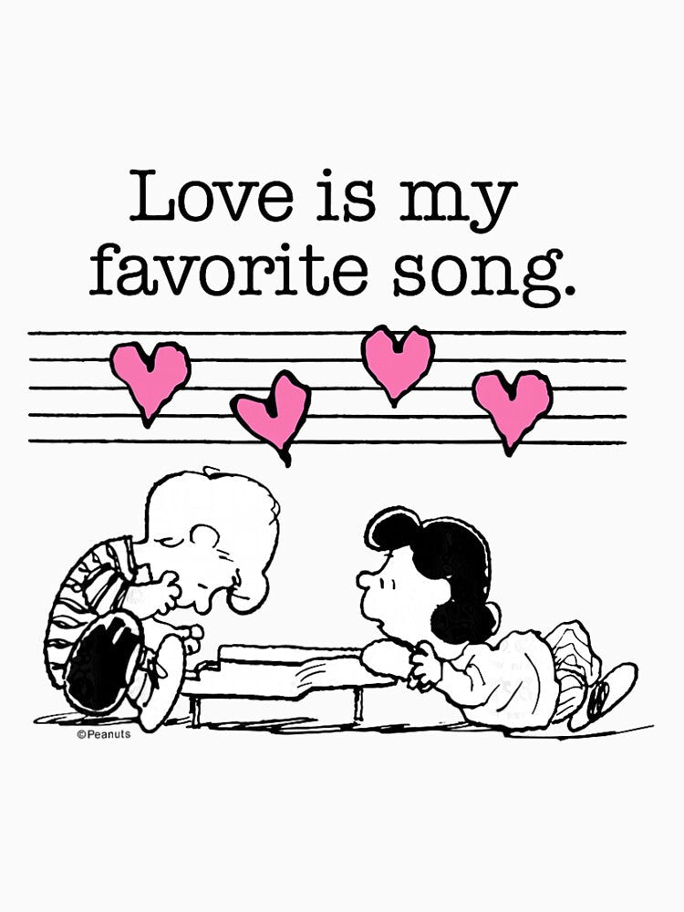 Peanuts Love Is My Favorite Song – Cute Piano Romance Illustration by donadomayle7 Unisex , , , Long Sleeve Tee