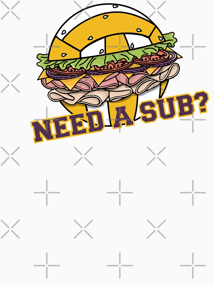 Need a Volleyball Sub by Three Caws Creative Unisex , , , Long Sleeve Tee