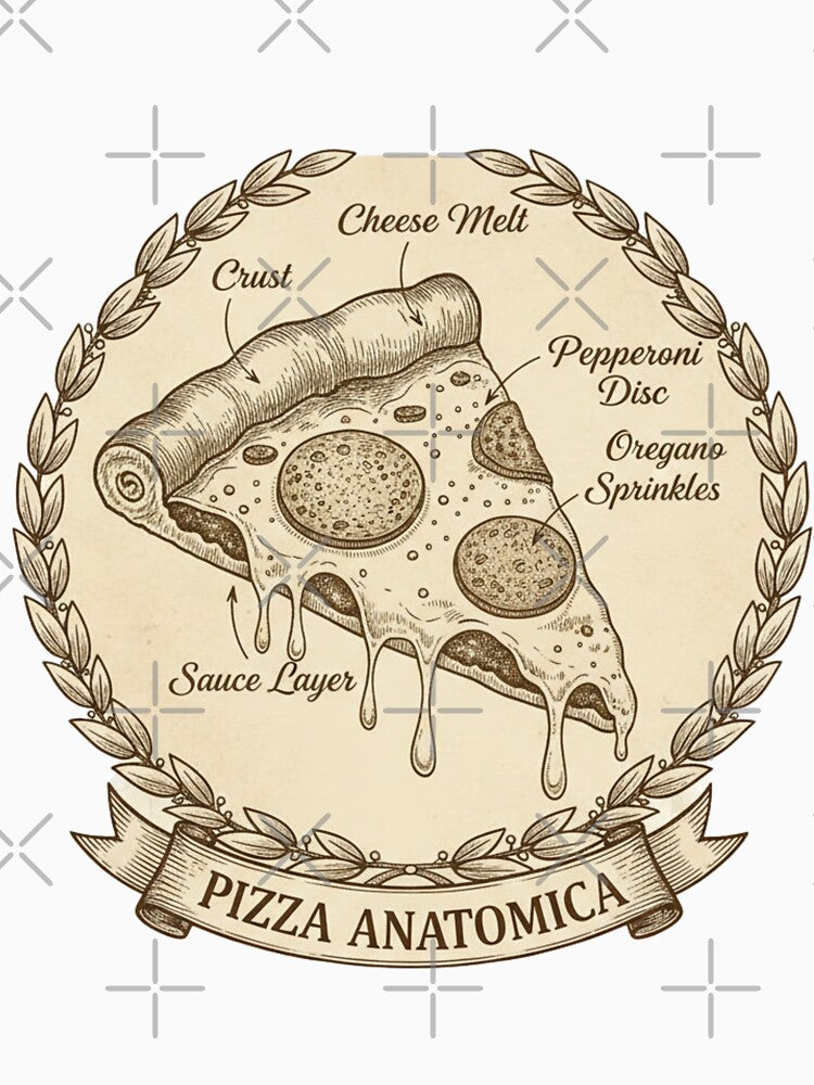Pizza Anatomica — Vintage Scientific Diagram by magiquecreations Unisex , , , Long Sleeve Tee