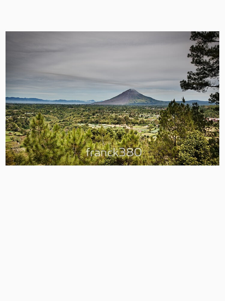 A vast panorama of the valley and its volcano by franck380 Unisex , , , Long Sleeve Tee