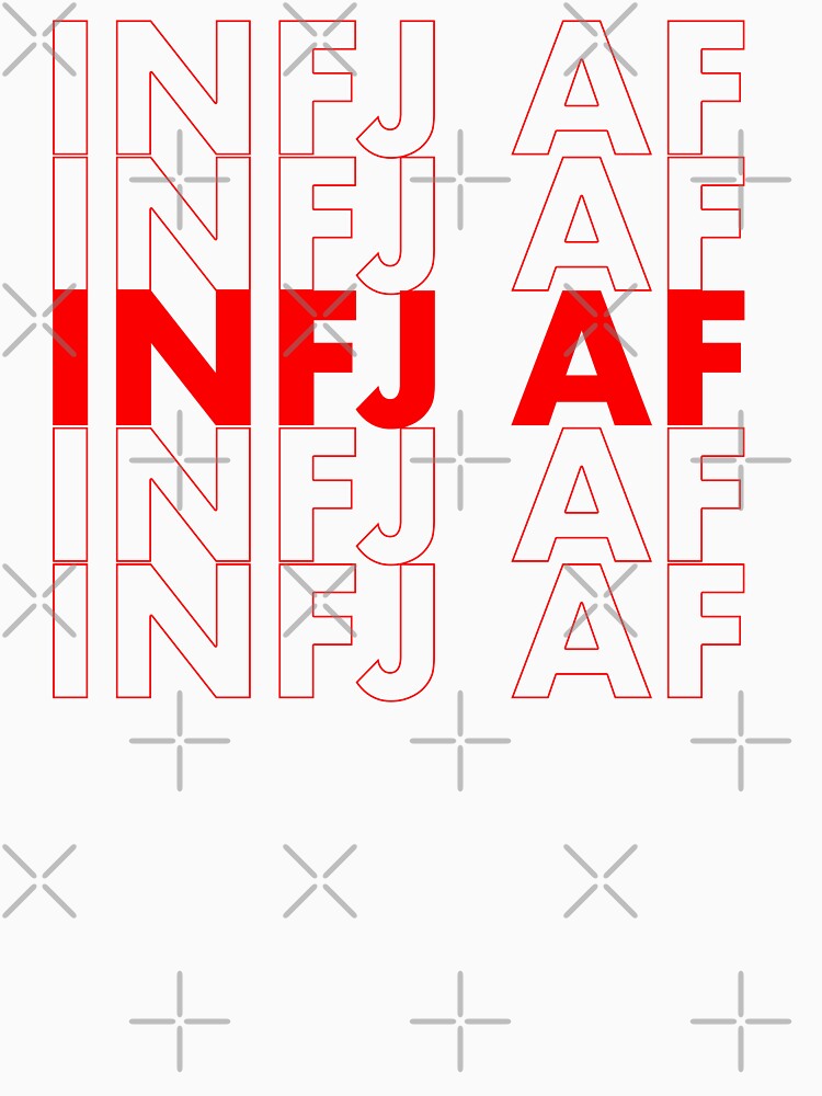 INFJ AF Red Personality MBTI Funny Shirt by FanaticTee Unisex , , , Long Sleeve Tee