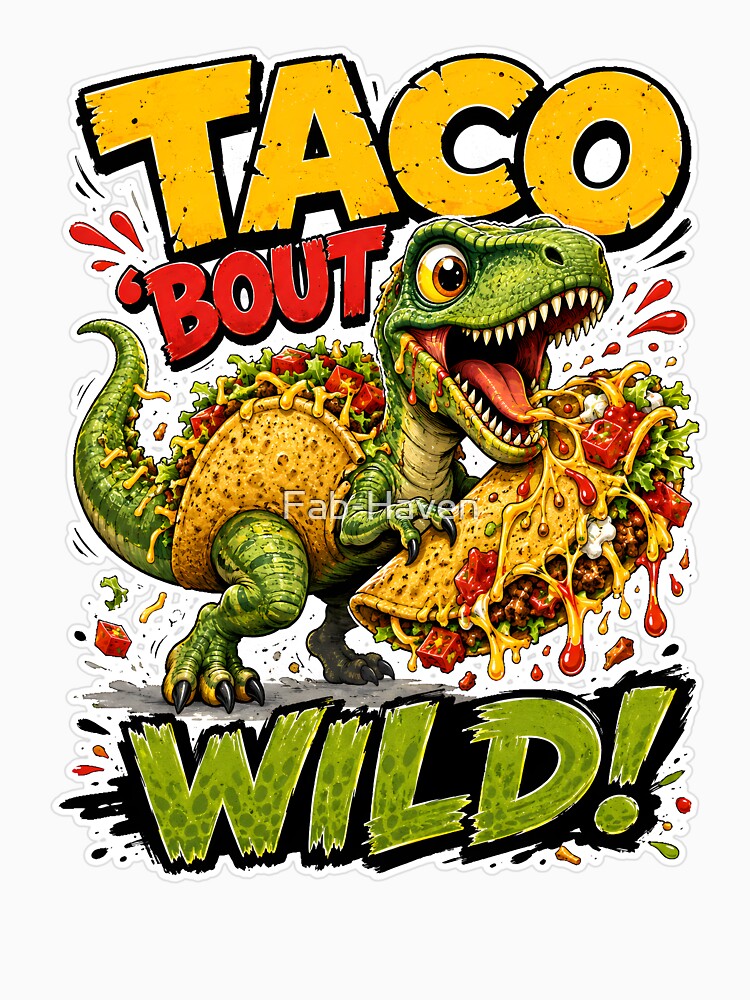 Taco Bout Wild Dino by Fab-Haven Unisex , , , Long Sleeve Tee