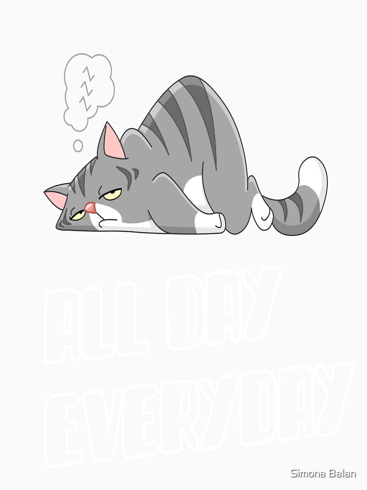 Lazy All day Everyday Funny Design by Simona Balan Unisex , , , Long Sleeve Tee