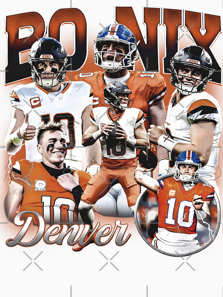Bo Nix Denver Football Vintage Bootleg by StickyWycky Unisex , , , Long Sleeve Tee