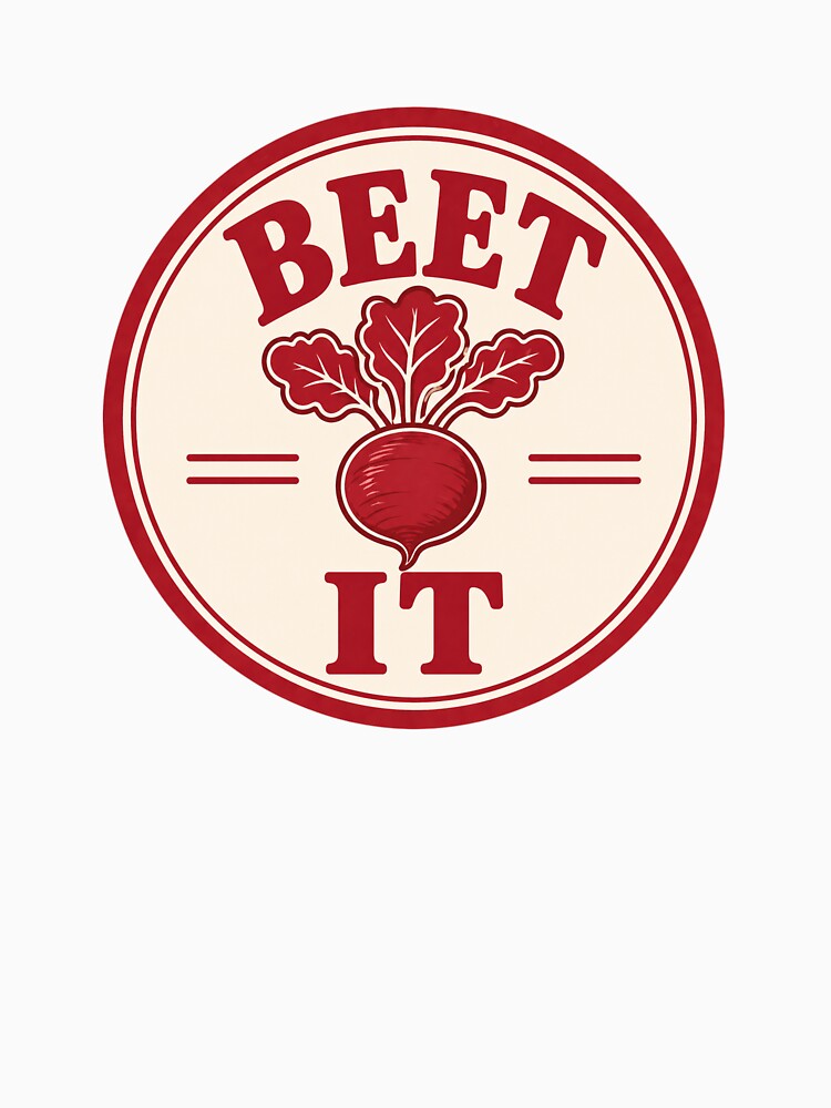 Beet It Funny Food Pun Badge by EastEndTownie Unisex , , , Long Sleeve Tee