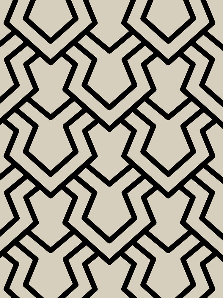 Black and Tan Tessellation Line Pattern 5 Pairs DE 2022 Popular Color Doric White DET641 by ColorOfTheYears