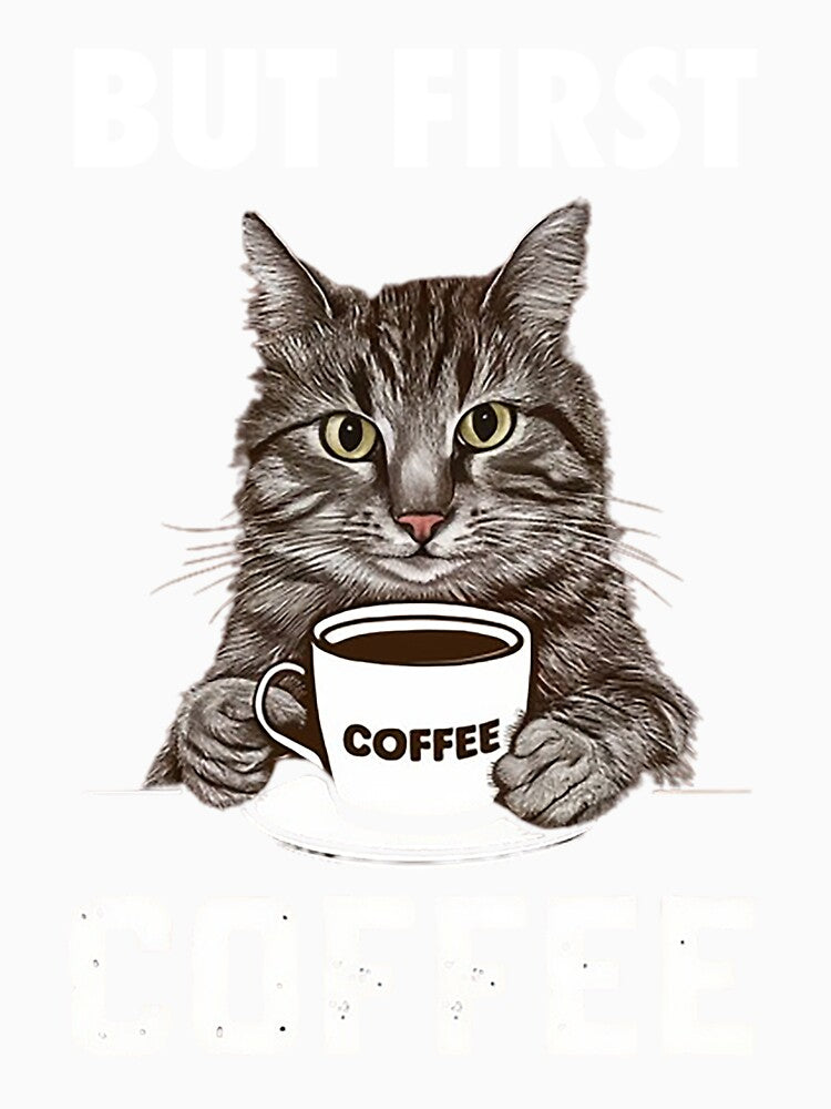 Cat and Coffee by likbatonboot Unisex , , , Long Sleeve Tee