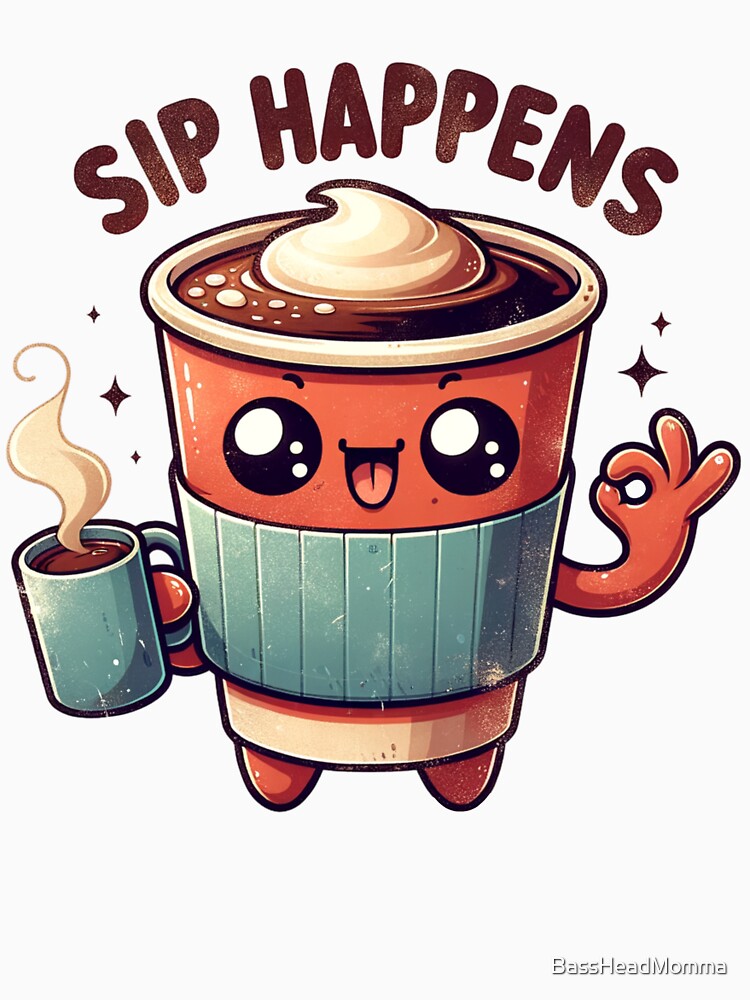 Sip Happens by BassHeadMomma Unisex , , , Long Sleeve Tee