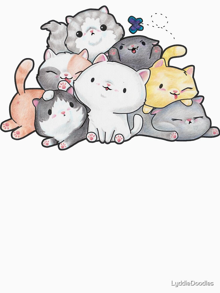 Pile of Kittehs by LyddieDoodles Unisex , , , Long Sleeve Tee