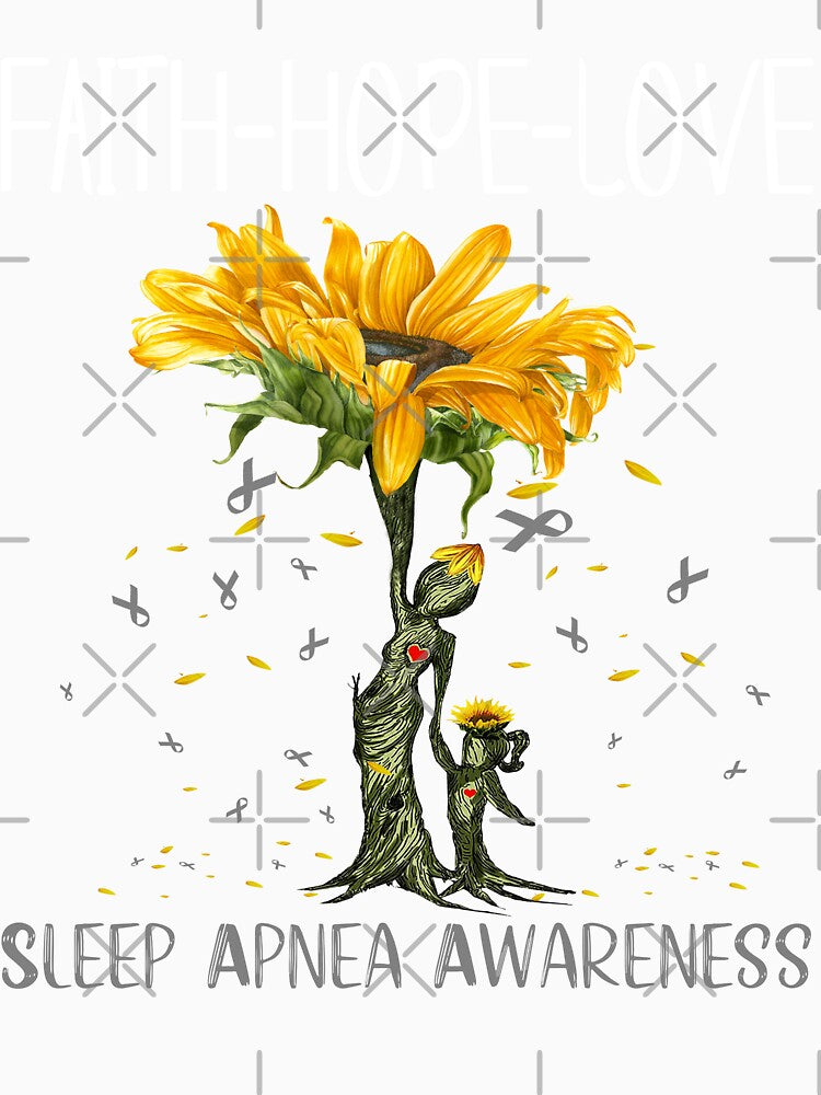 Sleep Apnea Awareness - Sunflower Faith Hope Love by Hilten Unisex , , , Long Sleeve Tee