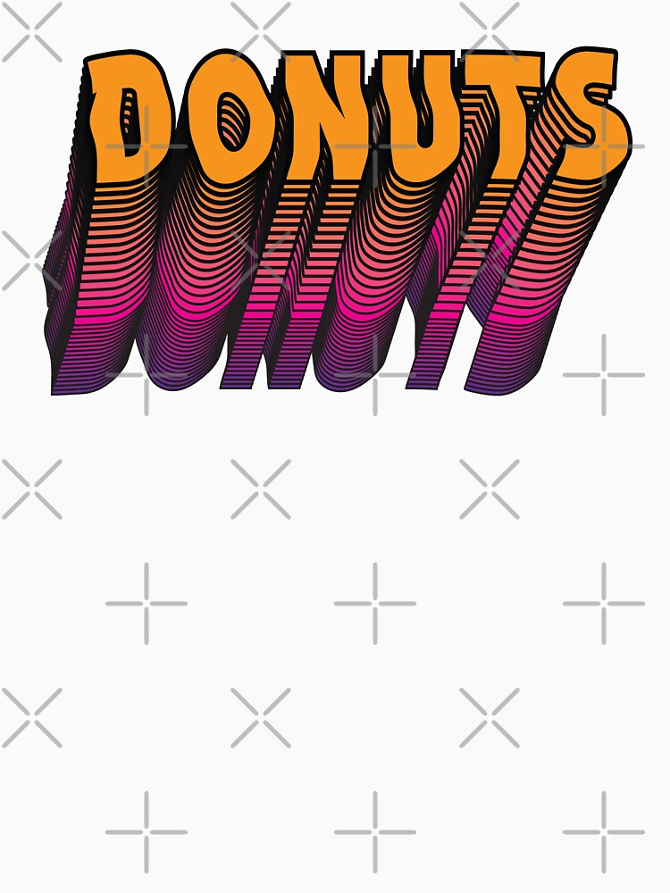 Colorful donut typography by Donutlovers Unisex , , , Long Sleeve Tee