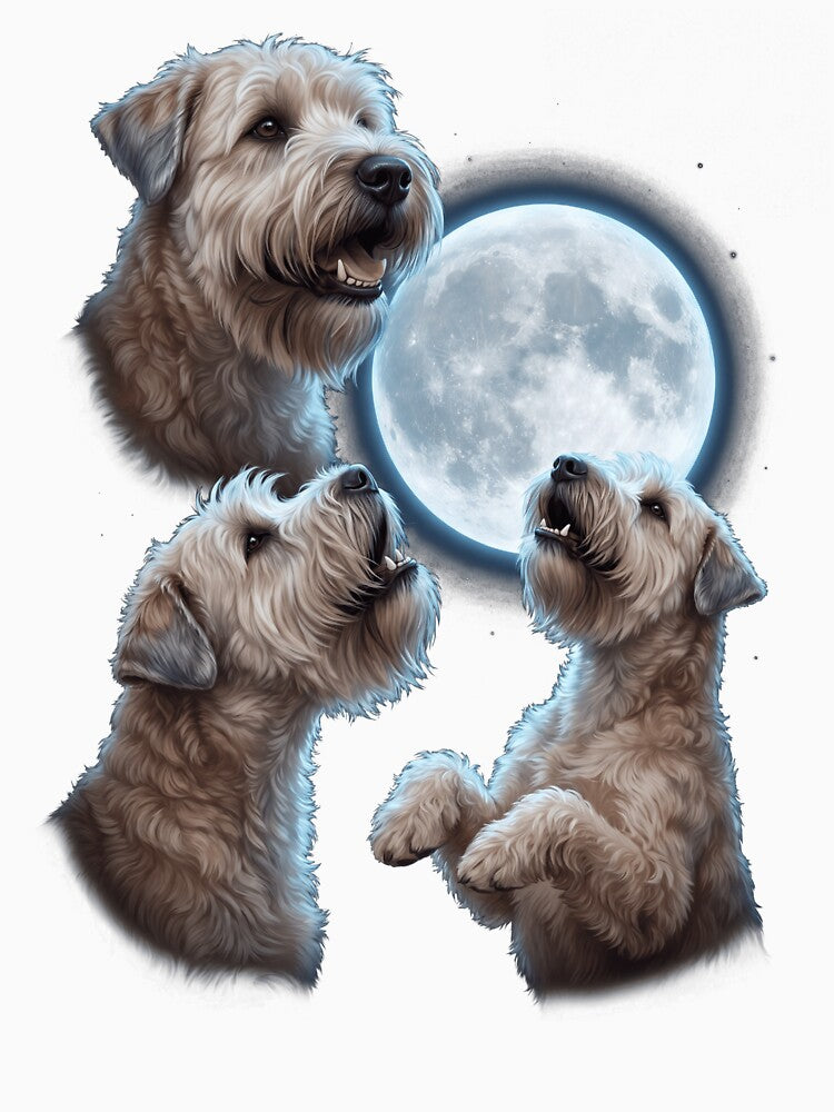 Soft Coated Wheaten Terrier Howling Moon Art Dog Owner by TerryConnells Unisex , , , Long Sleeve Tee