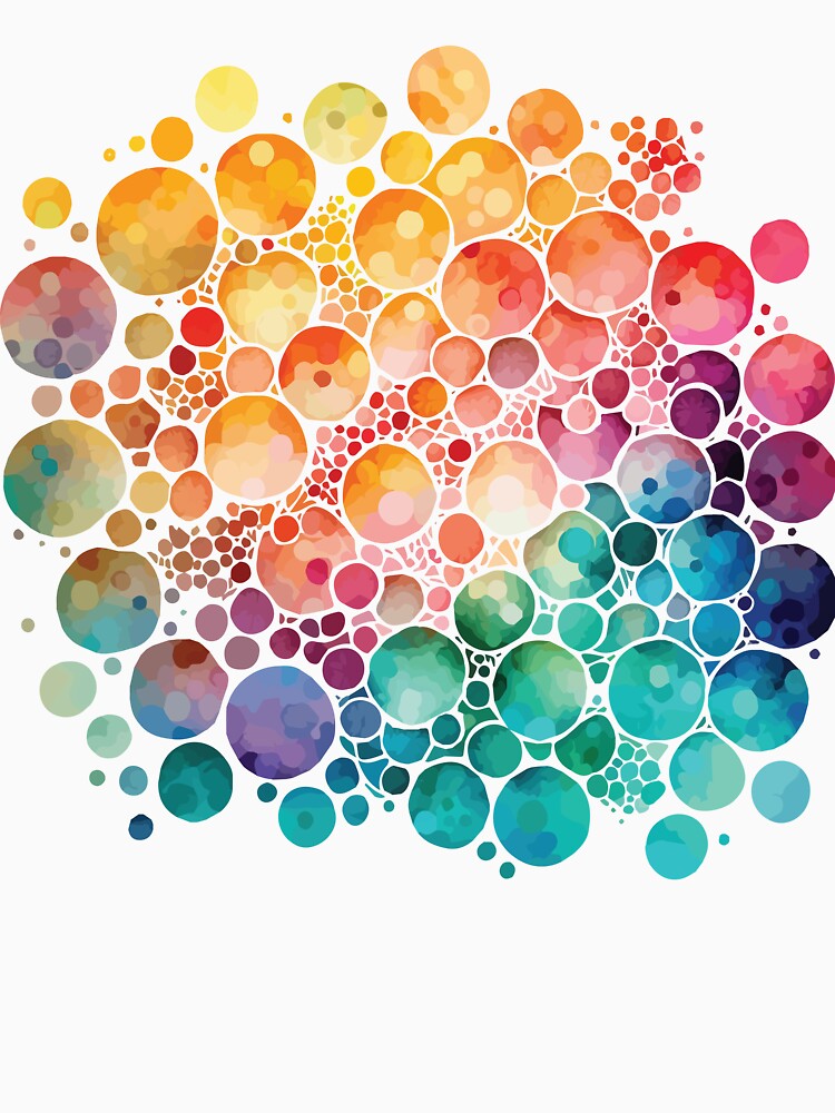 An Abstract Watercolor Painting of Vibrant Circles - Boho Chic Patterns by GVRDesign