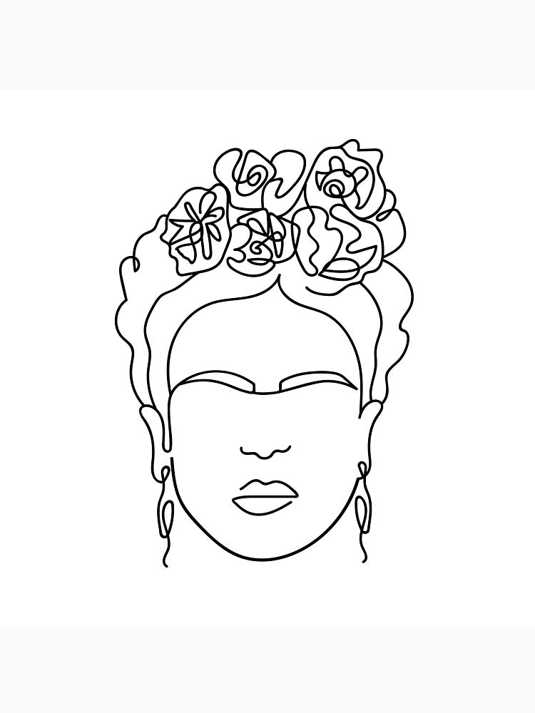 Frida Khalo Line Portrait by reaghanlesh