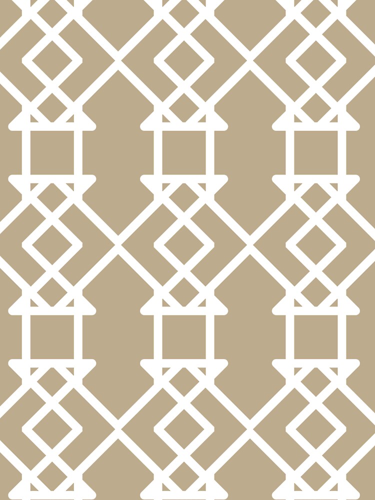 Tan and White Tessellation Line Pattern 27 Pairs DE 2022 Trending Color Bamboo Screen DE6193 by ColorOfTheYears