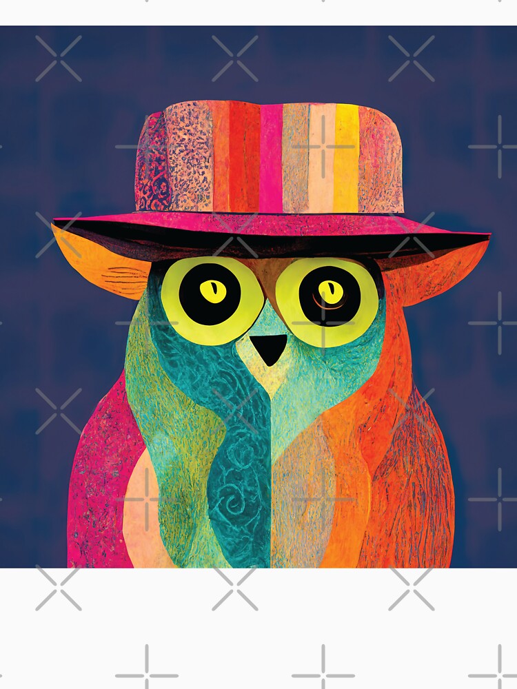 Stylish Colorful Owl by chillaxcats Unisex , , , Long Sleeve Tee