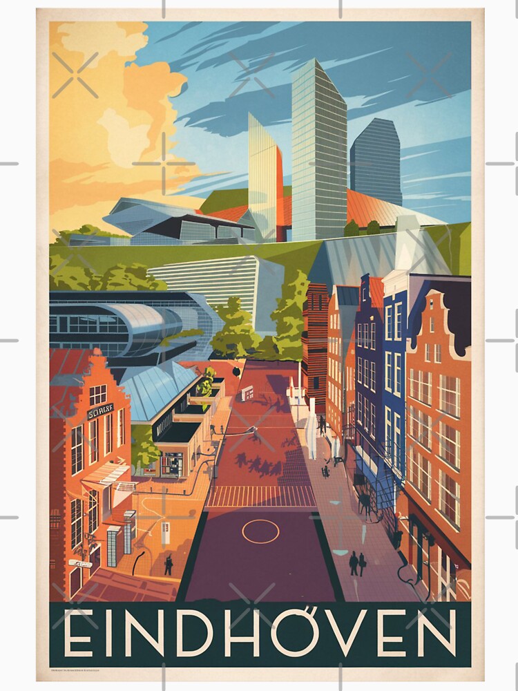 Eindhoven Vintage Travel Poster by TravelerRat Unisex , , , Long Sleeve Tee