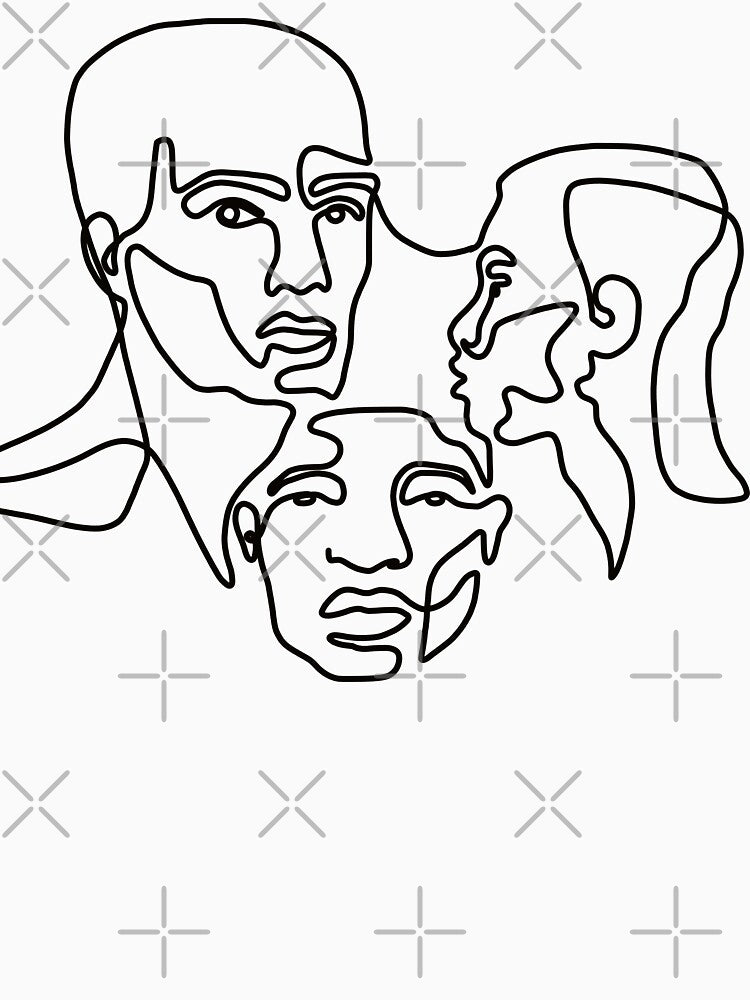 One line Faces by trajeado14