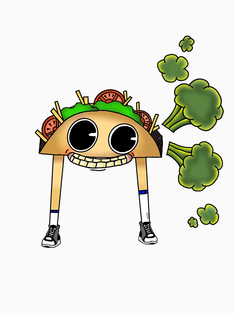 Happy Taco Farting by WDesignsSlaps Unisex , , , Long Sleeve Tee