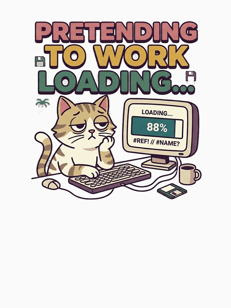 Pretending To Work Loading – Funny Lazy Employee Meme by Dada-arts Unisex , , , Long Sleeve Tee