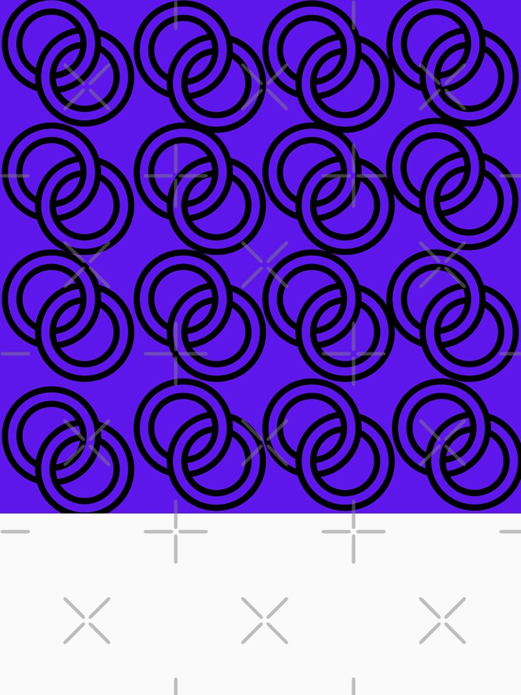 Black Overlapping Circles on Purple – Modern Geometric Pattern Design by Cultradesign