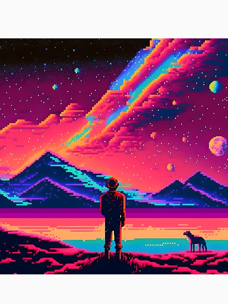 Stunning 8-bit Pixel Art by ArtAT Unisex , , , Long Sleeve Tee