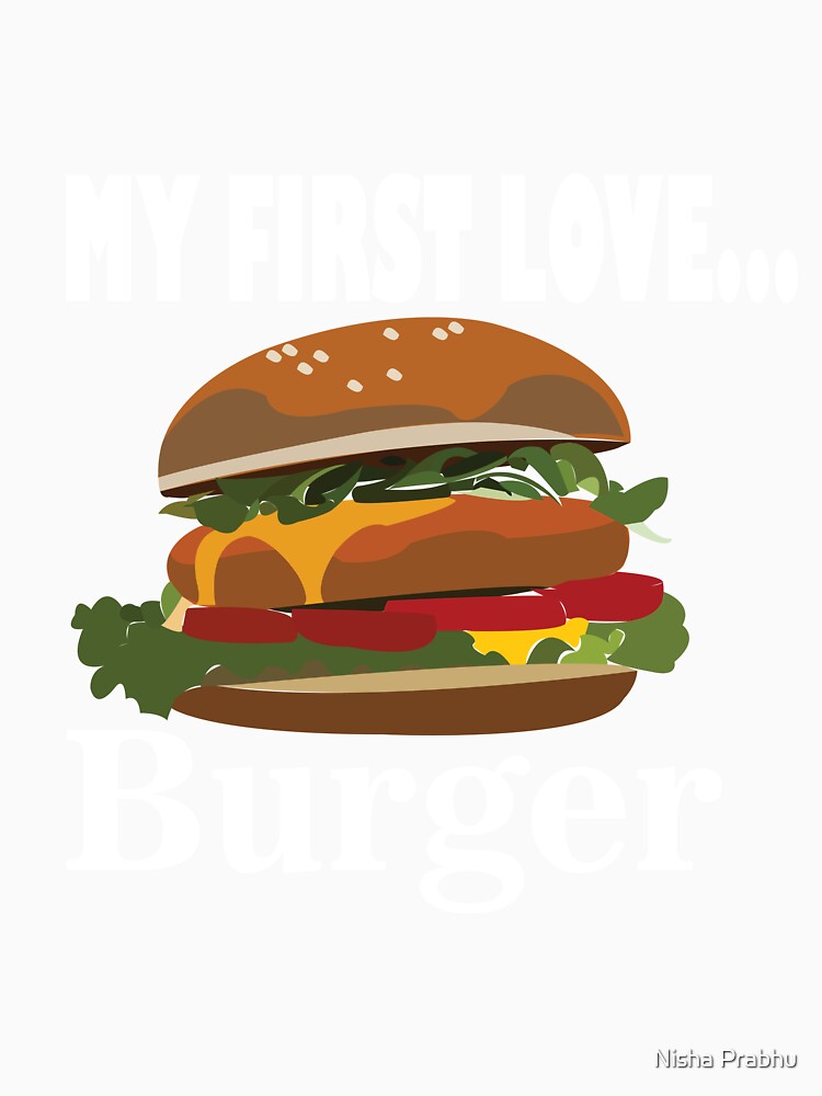 My First Love Burger by Nisha Prabhu Unisex , , , Long Sleeve Tee