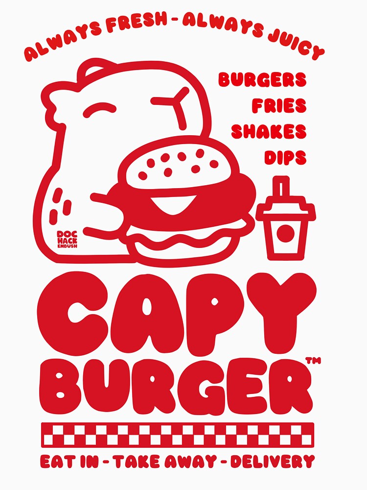 Capyburger (Light) by DocHackenbush Unisex , , , Long Sleeve Tee