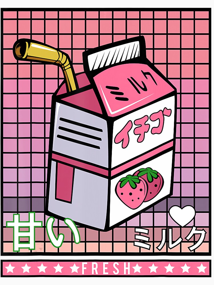 90S Japanese Otaku Stylish-Aesthetic Milk Drink Japan-Lover by Seth Shiver Unisex , , , Long Sleeve Tee