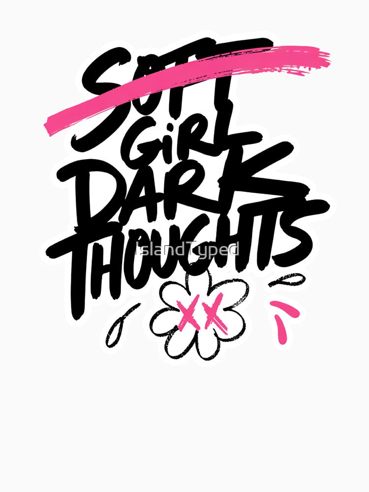 Soft Girl Dark Thoughts Aesthetic by IslandTyped Unisex , , , Long Sleeve Tee