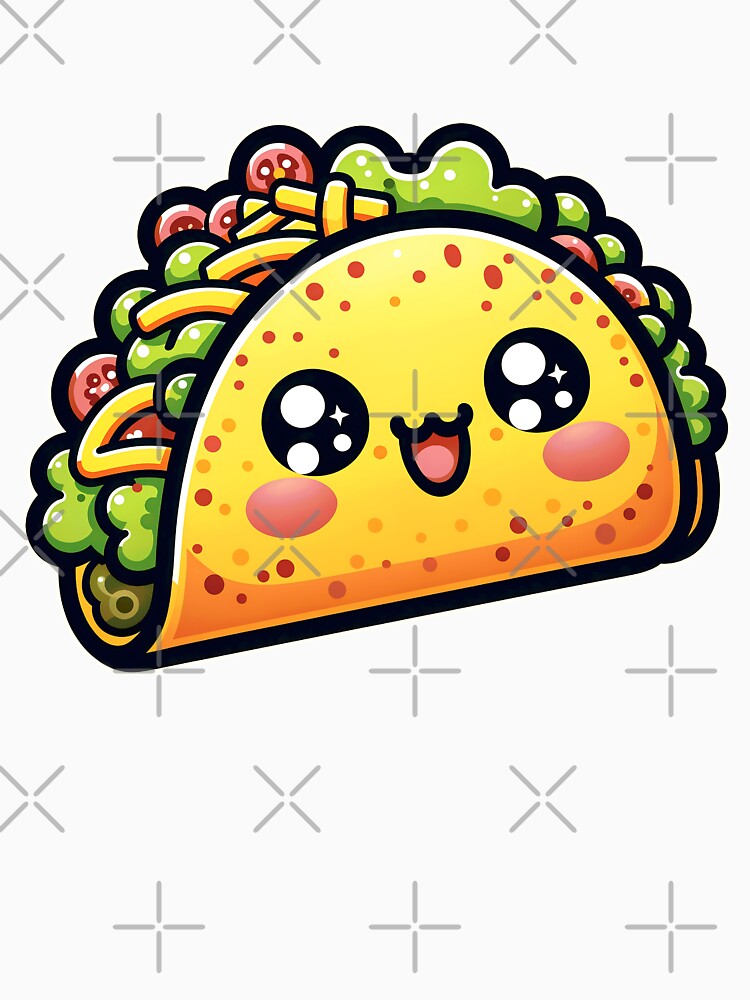 Adorable Fiesta - Kawaii Taco Delight Tee by DesignDoodleArt Unisex , , , Long Sleeve Tee
