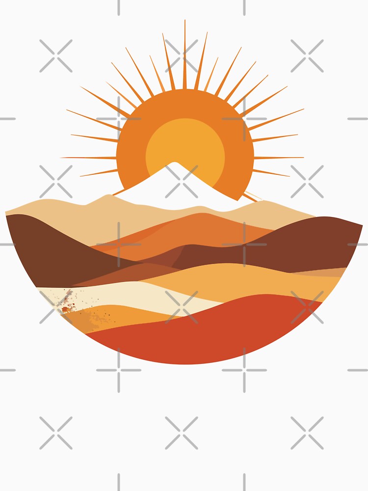 Minimalist Mountain Peak Wall Art - Modern Terracotta Sunset Decor by BestChoiceService