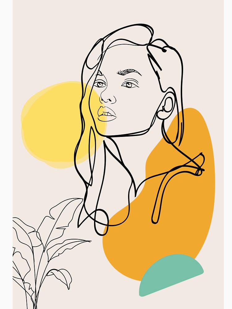 Women portrait, one line art by Agha-Arts
