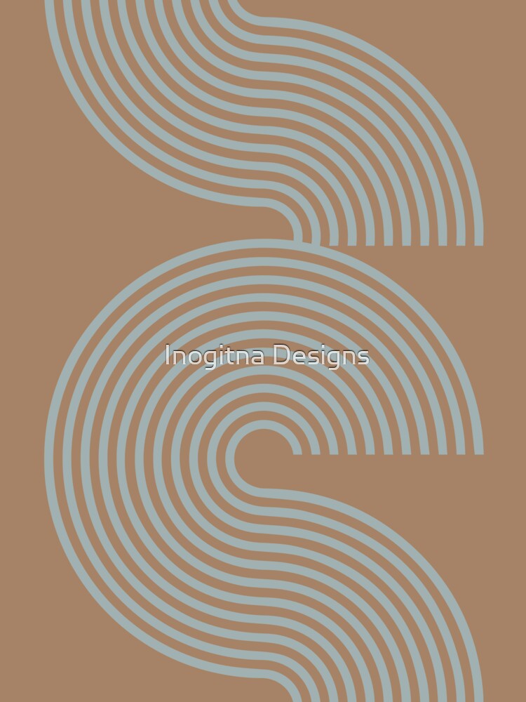 Brown Earthy Tones Lines and Curves Retro Pattern by Inogitna Designs
