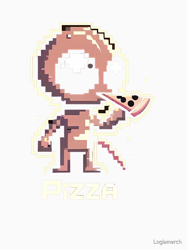 Cute Pixel Funny Alien Pizza Lover by Logiamerch Unisex , , , Long Sleeve Tee