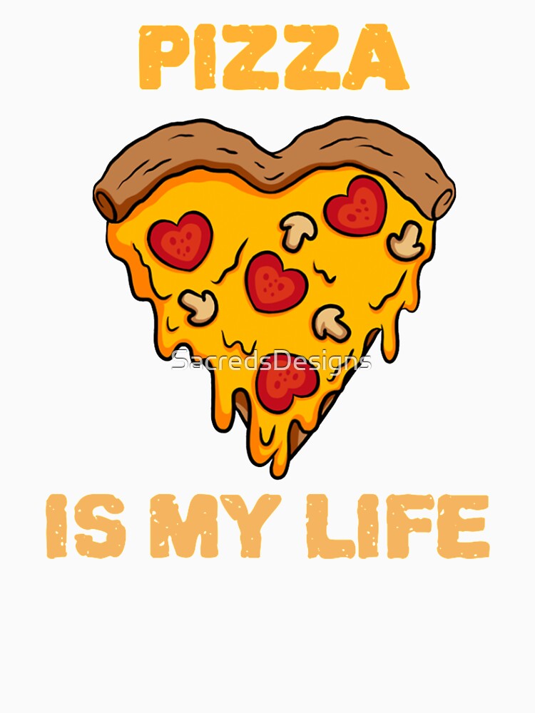Pizza Is My Life (Heart) by SacredsDesigns Unisex , , , Long Sleeve Tee
