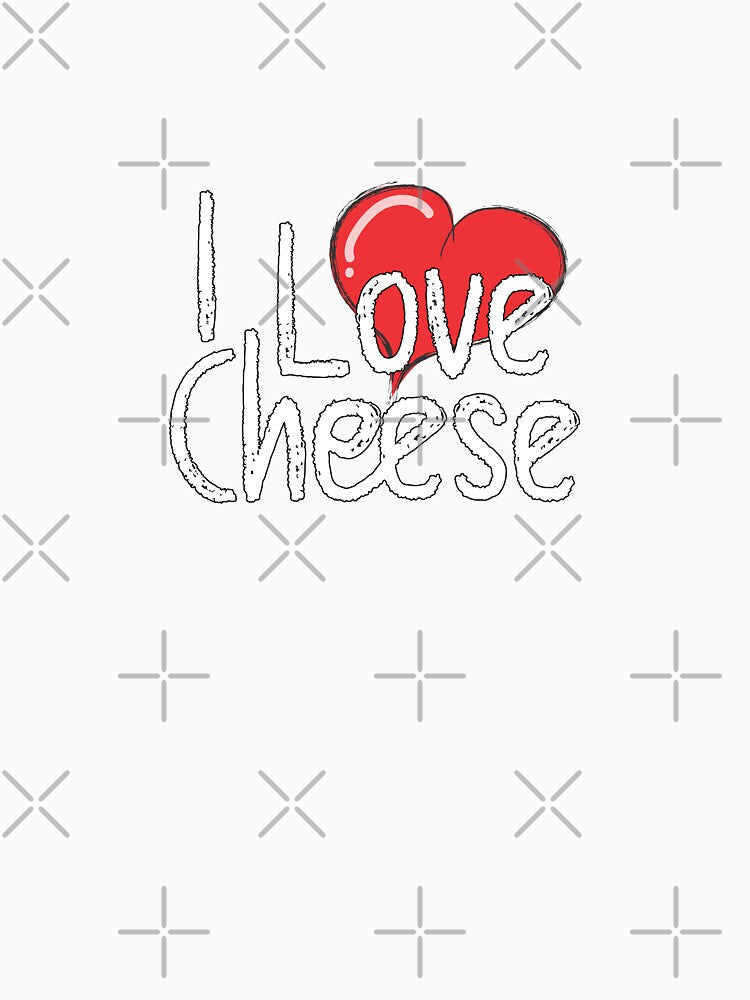 I Love Cheese – Funny Food Lover Typography Design by pseudo7 Unisex , , , Long Sleeve Tee