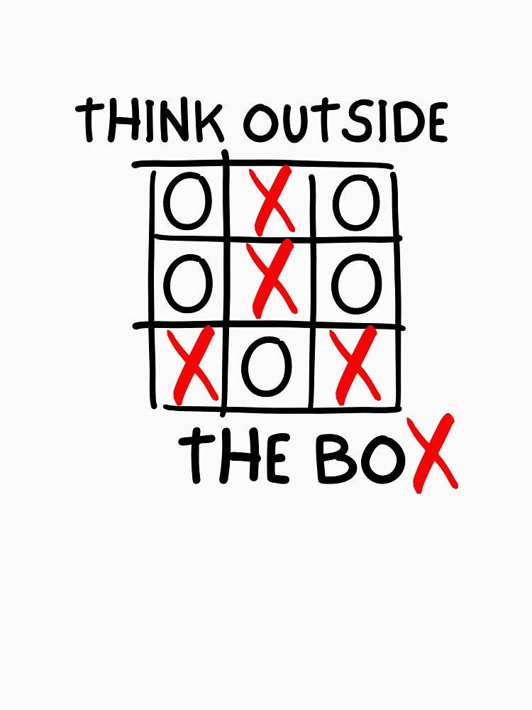 Think Outside the Box Tick Tac Toe by 0ffTh3Cuff Unisex , , , Long Sleeve Tee