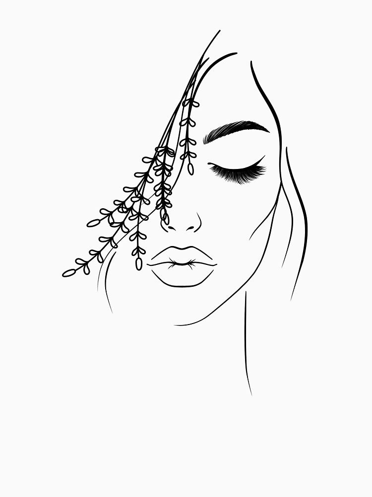 Minimalist Woman Line Art Portrait by MadeByMira