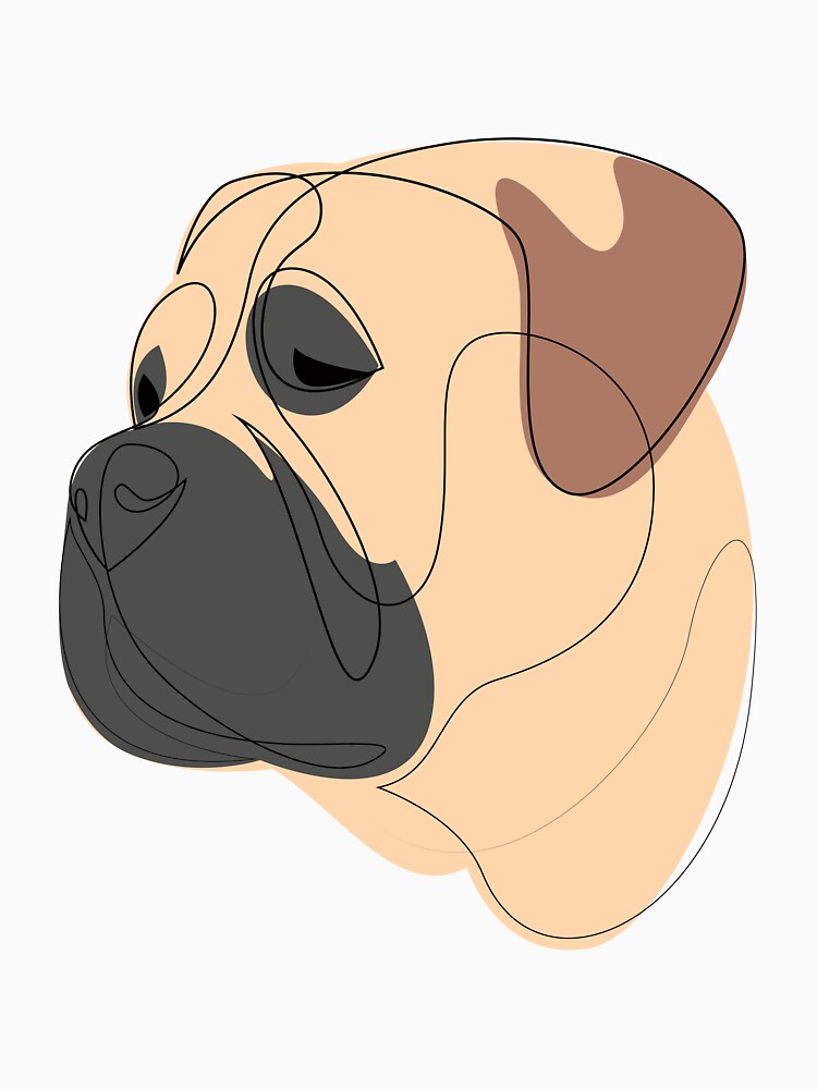 Bullmastiff - continuous line by addillum