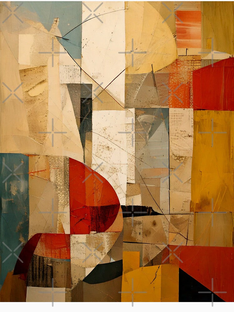 Earth Tone Abstract Painting – Thick Textured Paint & Geometric Shapes – Modern Minimalist Art by CattlettArt